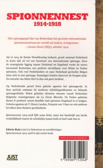 Spionnennest 1914-1918 9789089752048 Edwin Ruis, Verzenden, Gelezen, Edwin Ruis