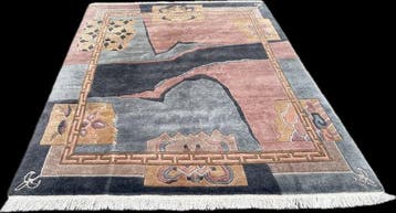 Nepal Art deco design - GEREINIGD - handgeknoopt - wol -, Nieuw