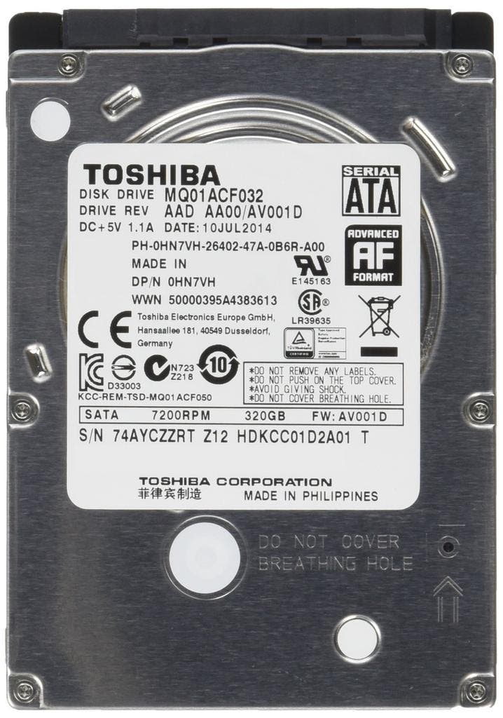 Toshiba 320GB 2.5 Interne Harde Schijf – SATA – Stil &, Computers en Software, Harde schijven, Nieuw, Ophalen of Verzenden