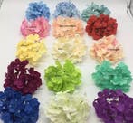 Hortensia hydrangea 24 rood zwart hartje zijden bloemkop los, Ophalen of Verzenden, Nieuw