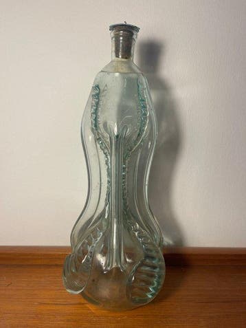 Fles - Glas - knijpfles, Antiek en Kunst