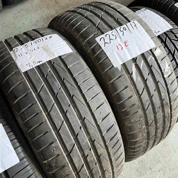 2 x Hankook Ventus S1 Evo 225-50-17 Zomerbanden 7,5mm, Gebruikt, 17 inch, Ophalen of Verzenden, Band(en)
