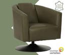 Leren draaifauteuil Press - Massif Olive (olijf/groen) -, Bohemian, Klassiek, Retro, Romantisch, Vintage, Nieuw, Ophalen of Verzenden