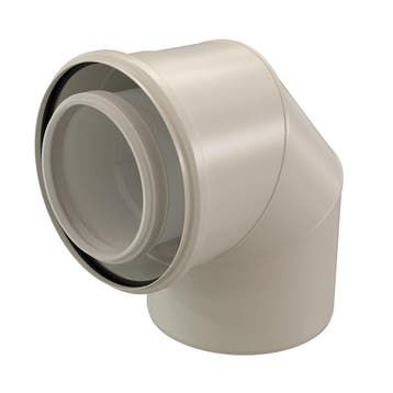 UbiFit Bocht 87° Push-Fit Conc PP/metaal 100/150 wit, Ophalen of Verzenden, Nieuw