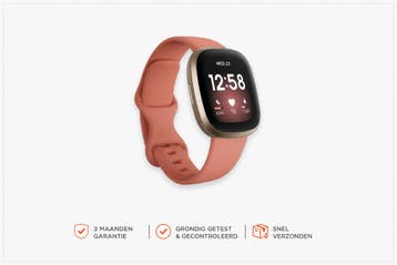Fitbit - Versa 3 - Smartwatch - Goud (Roze), Sieraden, Tassen en Uiterlijk, Smartwatches, Verzenden, Nieuw