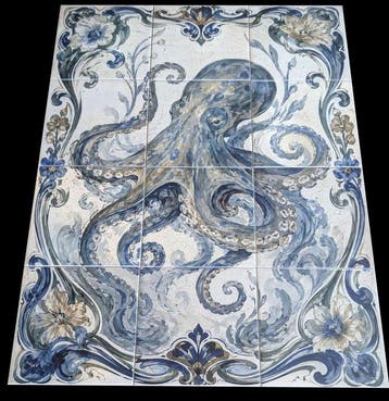 Riviera Tiles - Riviera Tiles – Le Poulpe Bleu – Grande