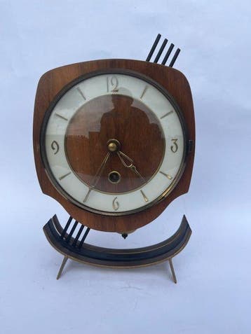 Pendule - Orfac Mid-century modern Hout en Messing -