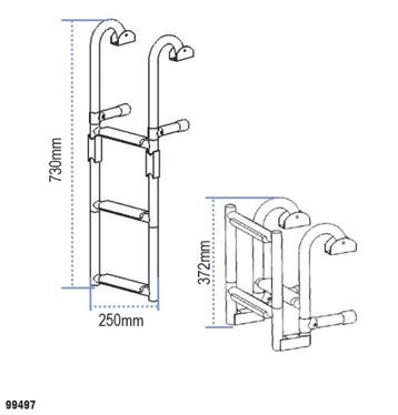Uitklapbare Zwemladder RVS - 180 graden, Ophalen of Verzenden, Nieuw