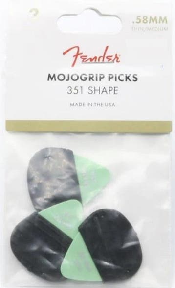 Fender - Mojo Grip - Plectrum - 0.58 mm - 3-pack, Ophalen of Verzenden, Nieuw, Akoestische gitaar