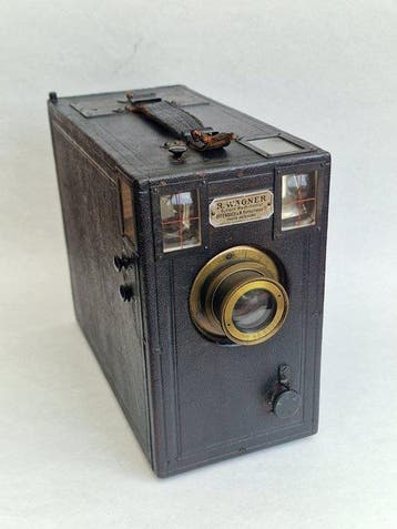 R.Wagner Germany Falling plate camera with brass lens |, Nieuw