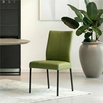 Leren eetkamerstoel Comfort - Toledo Apple Green (groen) -, Overige kleuren, Nieuw, Leer, Ophalen of Verzenden