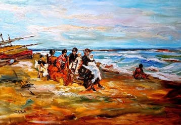 Jordi Catalá Serra (1940-2007) - Día de playa, Antiek en Kunst