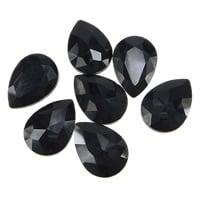 2 x Kristallen facet cabochon druppel – Zwart – 13 x 18, Ophalen of Verzenden, Nieuw, Overige typen