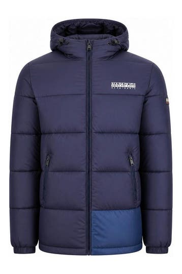 Napapijri Winterjas in maat M Blauw, Verzenden, Zo goed als nieuw, Blauw, Napapijri