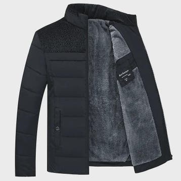 Warme Heren Puffer Jas met Pluche Voering en Opstaande Kraag, Verzenden, Nieuw
