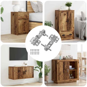 vidaXL Scharnier 2 st Nikkel 139 x 64,1 x 10 mm IJzer, Doe-het-zelf en Verbouw, Verzenden, Nieuw
