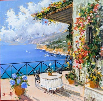 Dino Maselli (XX-XXI) - Terrazza su costiera amalfitana