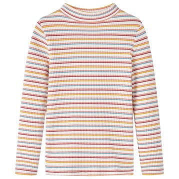 vidaXL Kindershirt met lange mouwen 116 gestreept ecru, Verzenden, Nieuw