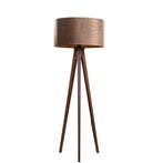 Vloerlamp tripod walnoot hout met velours kap krokodil 50cm, Verzenden, Nieuw, Hout, Classic-antique