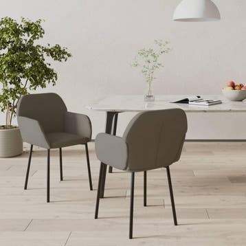 vidaXL Eetkamerstoelen 2 st fluweel donkergrijs, Huis en Inrichting, Stoelen, Verzenden, Nieuw, Grijs
