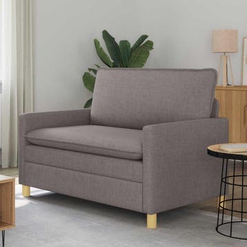 vidaXL Bank Taupe 126 x 81 x 87,5 cm Stof, Huis en Inrichting, Banken | Bankstellen, Verzenden, Nieuw, Stof, Minder dan 150 cm
