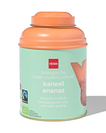 HEMA Bio rooibos kaneel-ananas 75gr in blik, Verzenden