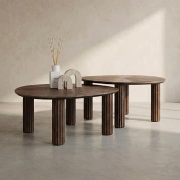 *WOONWINKEL* Salontafel Set Bruin Teakhout 2-delig, Verzenden, Nieuw