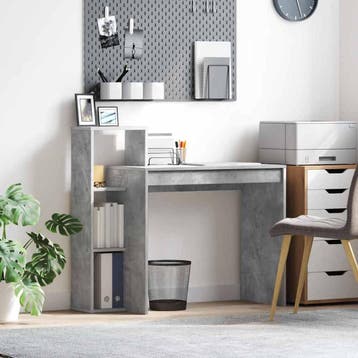 vidaXL Bureau Beton Grijs Bewerkt hout 100 x 40 x 90 cm, Verzenden, Nieuw