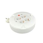 Mini haspel dicht 4-voudig wit 3x1mm2 + RA - 5 meter, Ophalen of Verzenden, Nieuw