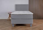 ACTIE! 1-Persoons boxspring Pamplona 90 200 Grijs, Huis en Inrichting, 90 cm, Eenpersoons, Verzenden, Nieuw