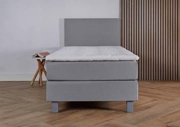 ACTIE! 1-Persoons boxspring Pamplona 90 200 Grijs, 90 cm, Eenpersoons, Verzenden, Nieuw