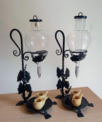 Bonomelli - Drankservies - Glas, Metaal, Hout - Paar