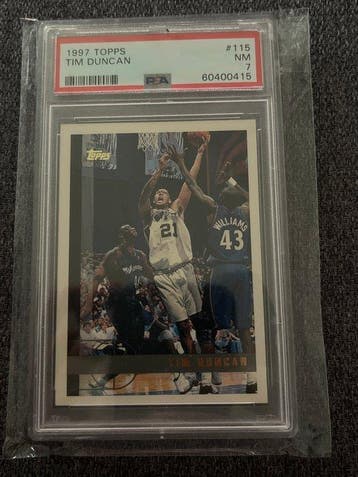 1997 Topps Topps Tim Duncan 115 Graded card, Rookie-kaart -, Nieuw