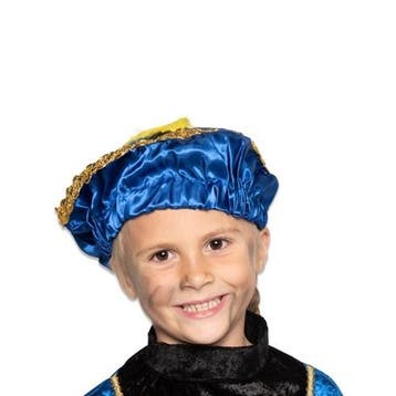 Pietbaret Satijn Blauw Met Veer, Kleding | Dames, Ophalen of Verzenden, Nieuw