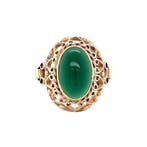 Gouden vintage ring met agaat 14 krt, Sieraden, Tassen en Uiterlijk, Ringen, Ophalen of Verzenden, Nieuw