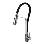 Keuken Kraan Zwart &amp; RVS | Sproeikop | RVS | KK26HRBRVS, Ophalen of Verzenden, Nieuw