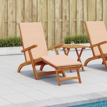 vidaXL Ligstoelkentingen en opvouwbare zonnebader 2 st Beige, Verzenden, Nieuw