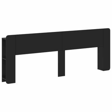 vidaXL Hoofdeinde kas met opslag Zwart Bewerkt hout, Verzenden, Nieuw, Zwart, Hout