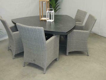 Te velde  tuinset amy + Mojito driehoek tuintafel, Overige materialen, 6 zitplaatsen, Nieuw, Tuinset
