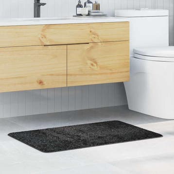 vidaXL Antislip Badmat Donkergrijs 60 x 90 cm PP, Verzenden, Nieuw, Grijs
