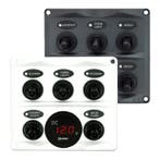 Schakelpaneel 12 - 24V 5 Schakelaars + Voltmeter, Ophalen of Verzenden, Nieuw, Zeilboot of Motorboot