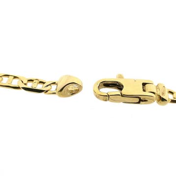 Bicolor gouden marineschakel ketting | 61,5 cm, Ophalen of Verzenden, Gebruikt, Goud, Goud