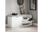 SoBuy FSR147-W - Schoenenbank - Witte Opbergbank met 2, Verzenden, Nieuw