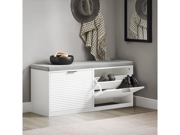 SoBuy FSR147-W - Schoenenbank - Witte Opbergbank met 2, Huis en Inrichting, Overige Huis en Inrichting, Nieuw, Verzenden