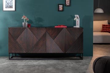 Massief dressoir CREATIVO 177 cm mangohout, gedetailleerd, Ophalen of Verzenden, Nieuw