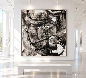 Timo Wedell - Black and White Tempest - XXL - Abstract Klein