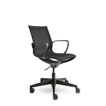 (MDK-107736) CS Hudson design bureaustoel &ndash; zwart, Ophalen of Verzenden, In hoogte verstelbaar, Nieuw