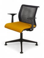 Steelcase Think vergaderstoel, zwart-okergeel, Ophalen of Verzenden, Gebruikt, Overige kleuren