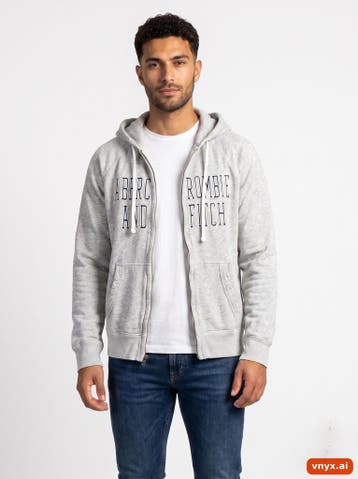 Abercrombie & Fitch Hoodie Heren maat M Grijs Vintage, Ophalen of Verzenden, Nieuw