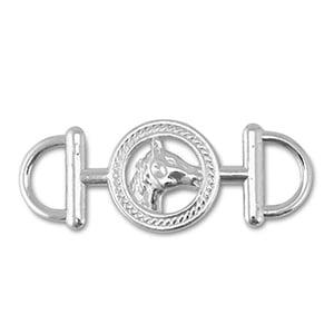 1 x Bedels metaal tussenstuk rond met paard Silver ca. 16..., Ophalen of Verzenden, Nieuw, Tussenstuk of Tussenkraal